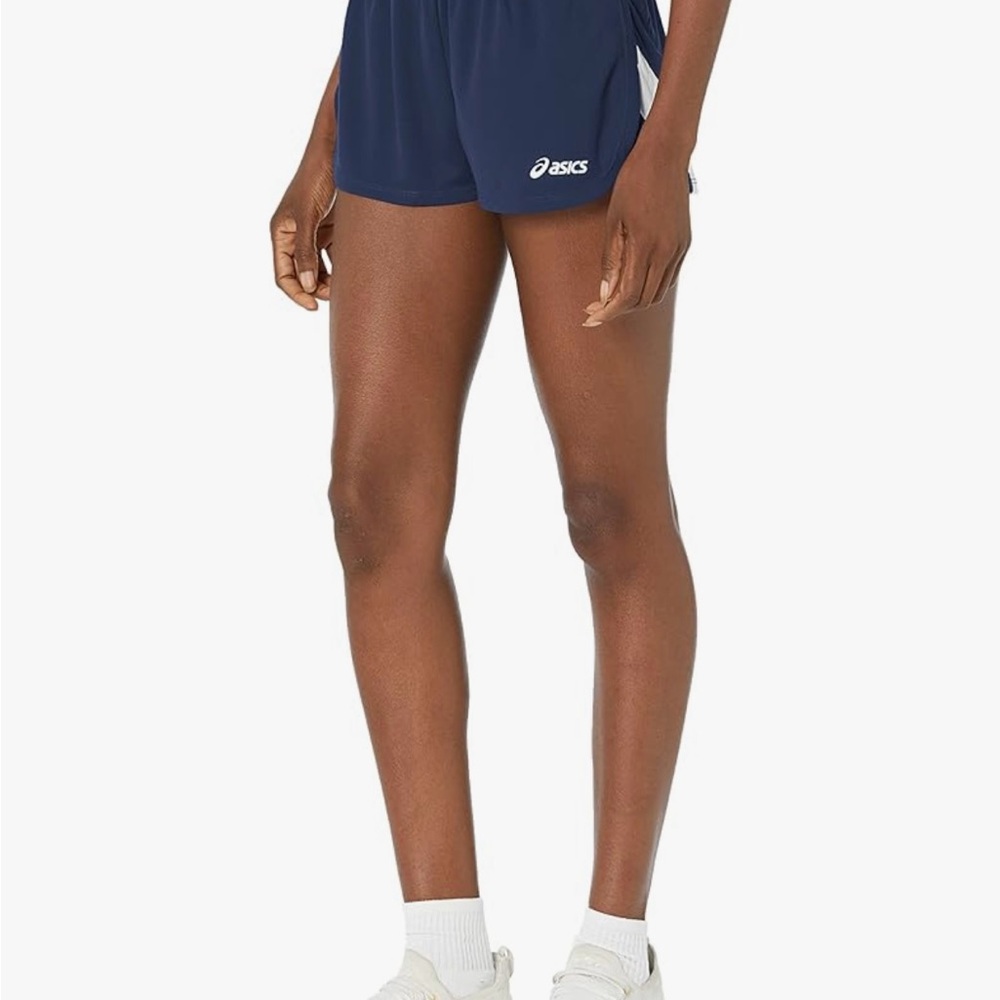 ASICS Women's Navy Blue Shorts - ASICS Womens Break Through 1/2 Split Short